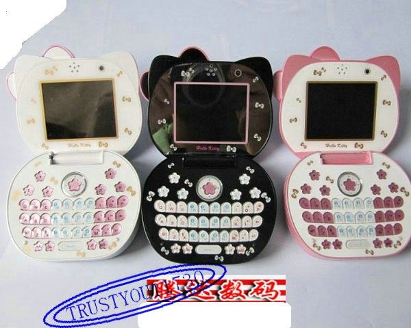 BLAKC K68 HELLO KITTY FLIP CELL PHONE MOBILE 2 SIM CAMERA  GSM 