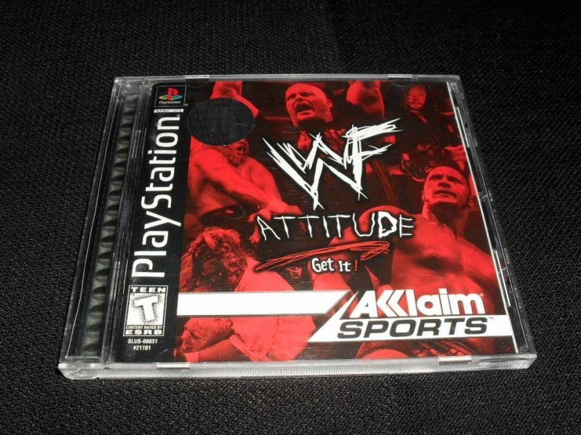 WWF ATTITUDE WRESTLING BLACK LABEL PLAYSTATION 1 PS1 EX+NM CONDITION 