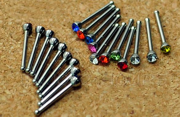 0pcs rhinestone nose ring bone s tud body piercing jewelry