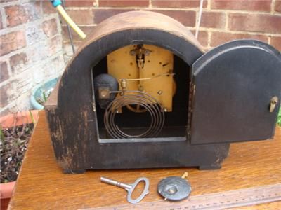 Antique Vintage Old Enfield Mantle Clock / Mantel Clock Working Order 