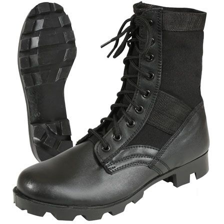 Military Army Black Steel Toe Shank Canvas Panama Jungle Boots  