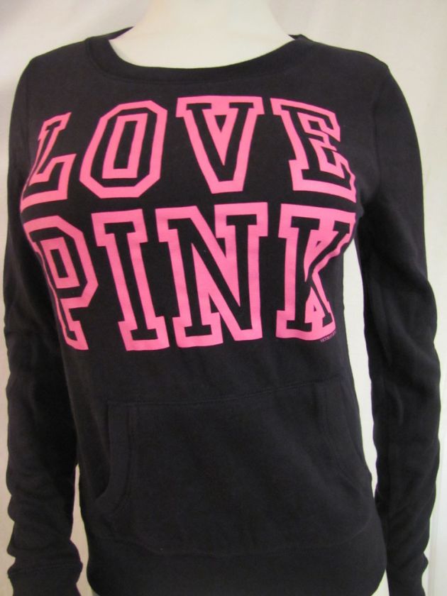 NWTVICTORIA SECRET LOVE PINK FLEECE CREWNECK L M S & XS  