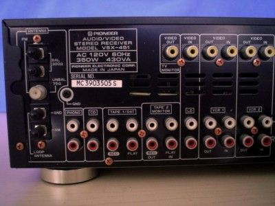 PIONEER VSX 451 Audio Video Stereo Receiver  
