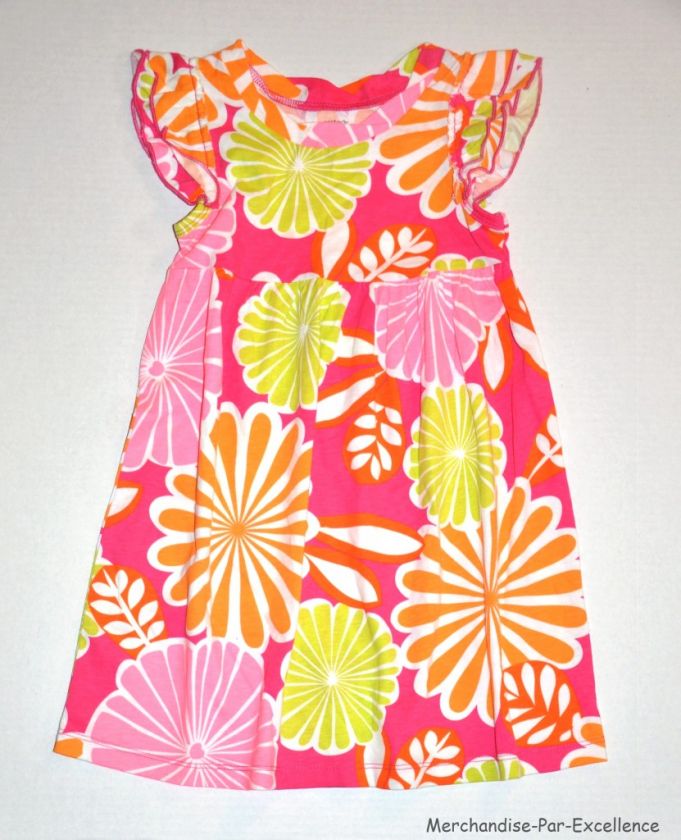 CARTERS Pink Orange Flowers Play Twirl Dress NEW 2T 4T  