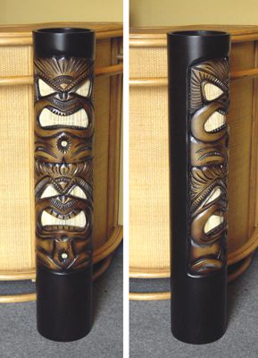 Hawaiian Totem Pole Tiki Bar Face Floor Lamp Light F2  