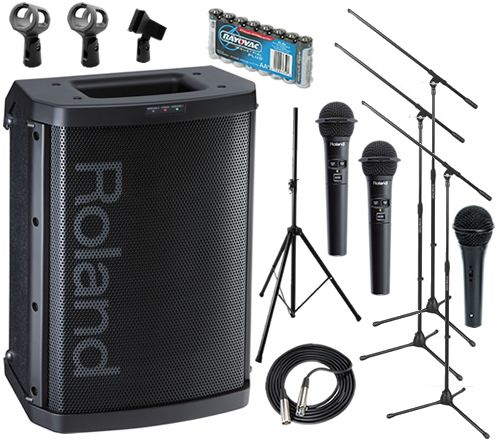 Roland BA55 Portable Powered PA System w/Wireless Mic COMPLETE AUDIO 