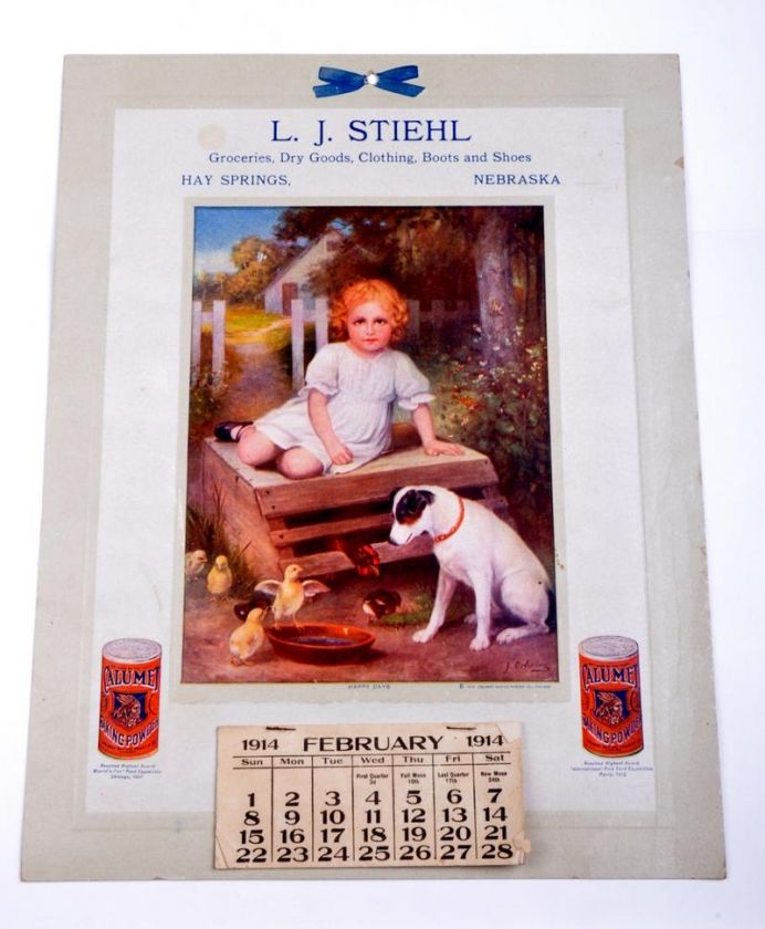 ATKINSON FOX VINTAGE PRINT 1914 Advertising Calendar  