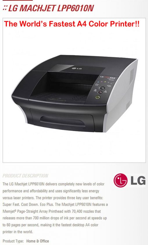   LG MACHJET LPP6010N Memjet PSA Printhead 60ppm A4 Color Printer  