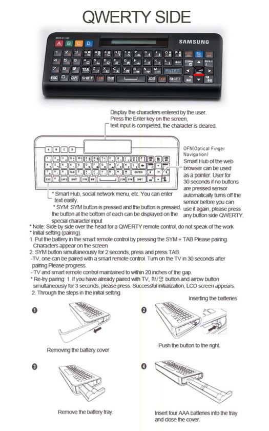 Samsung Remote Control RMC QTD1 Enhance web surfing with QWERTY 