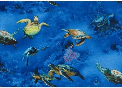 CHILDREN OF THE SEA SEA TURTLES~ Cotton Quilt Fabric  