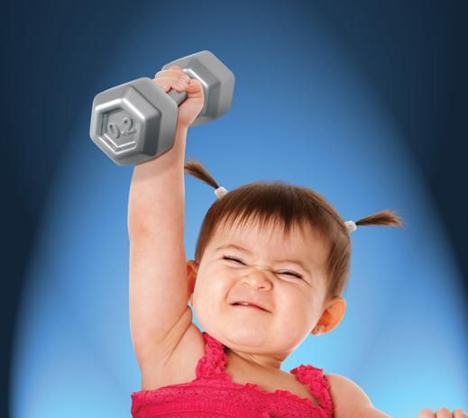 buff baby dumbbell rattle shake it baby