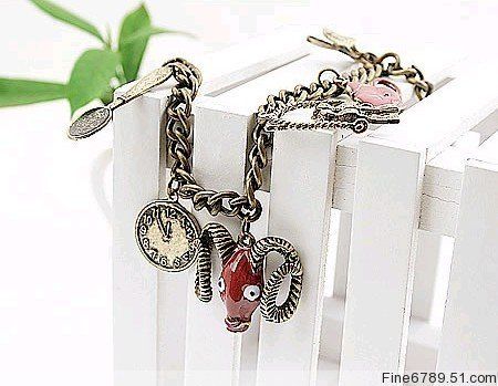   12Pcs Spoon Watch Sheep Bird Teakettle Metal Bracelets  