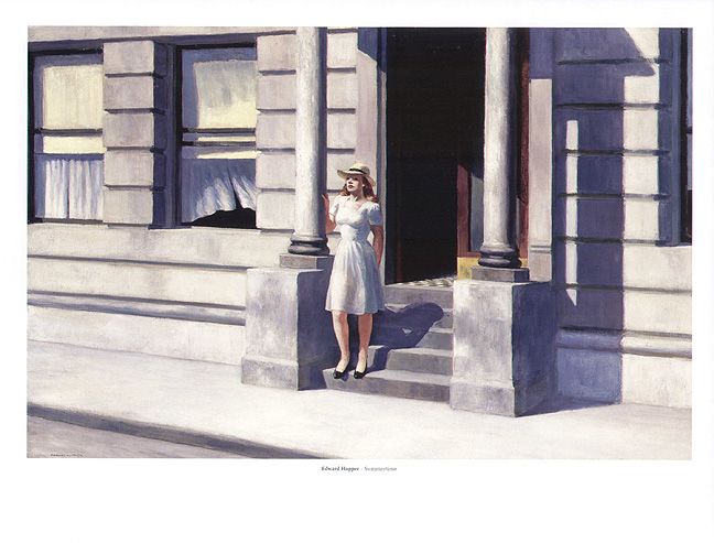 EDWARD HOPPER print woman in cotton dress SUMMERTIME  