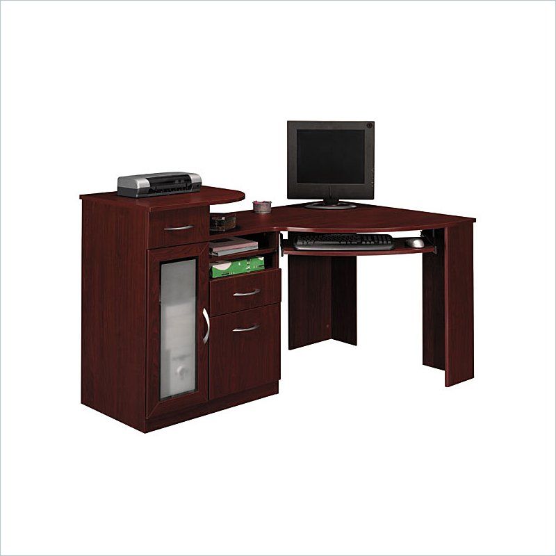   Vantage Wood Corner Harvest Cherry Computer Desk 042976666156  